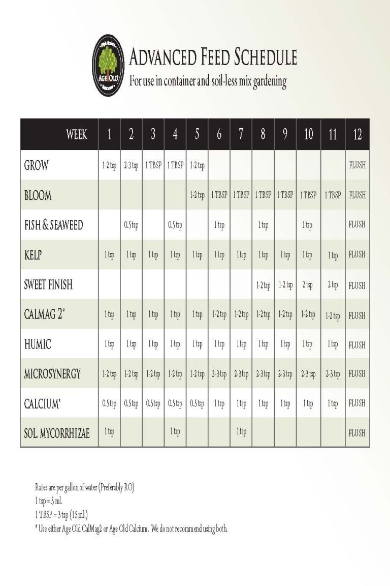 Advanced Feeding Schedule Age Old