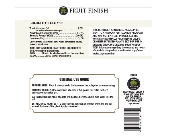 Fruit Finish back label for bottle